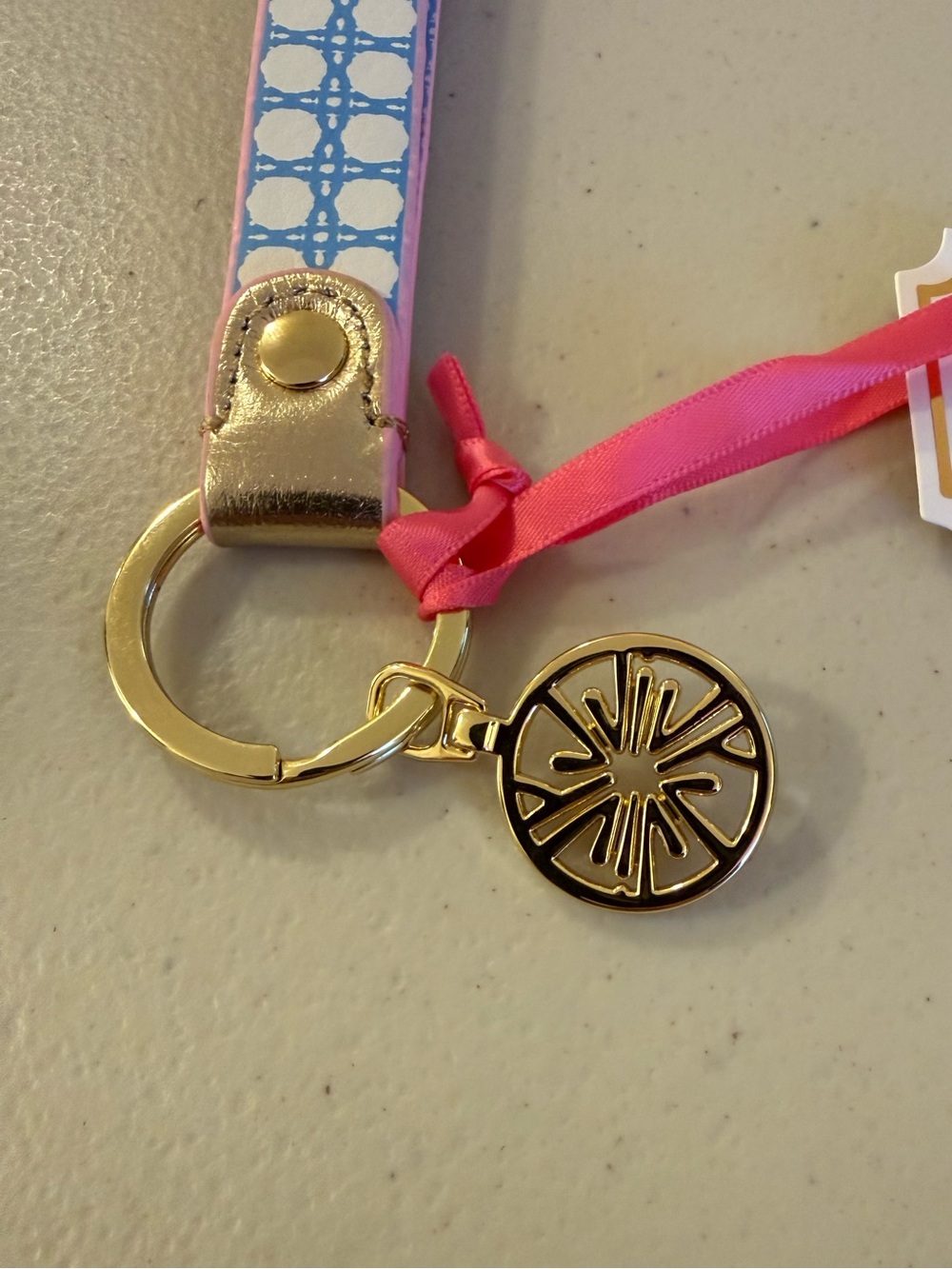 Lilly Pulitzer Strap Keychain in ‘Frenchie Blue Caning’ - *NWT* - Picture 4 of 16